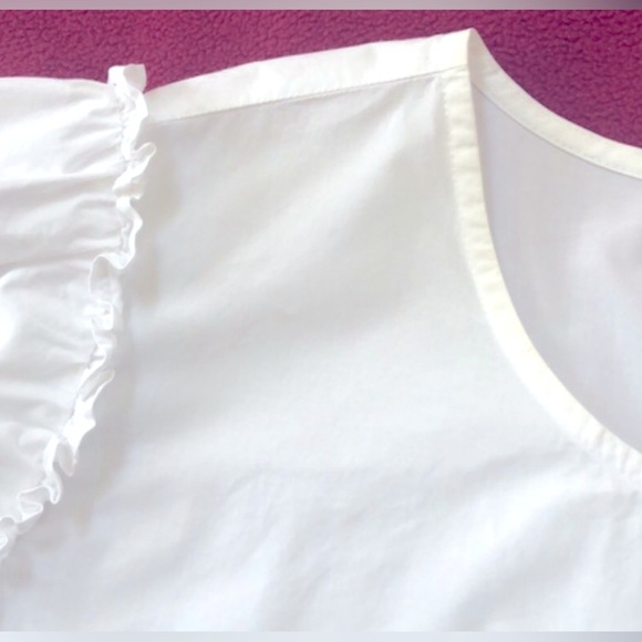 J. Crew White Puff-Sleeve Cotton Poplin Top - Picture 6 of 16